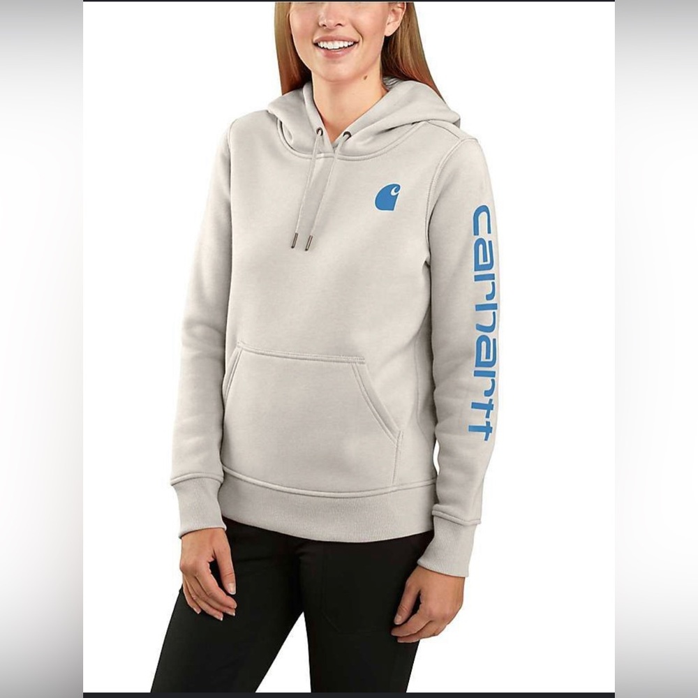 VGUC Women’s Clarksburg Hoodie, off white with blue lettering ~ size large
